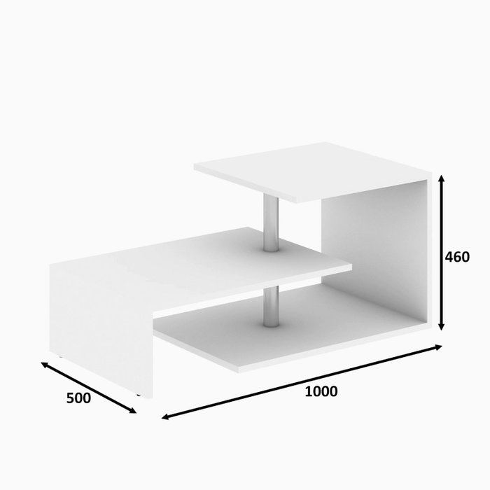 Hanah Home Mesa de Centro Dilek - Blanco Moderno 100x46x50 cm